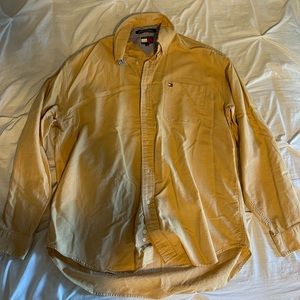tommy hilfiger yellow button down